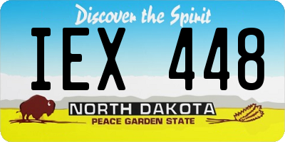 ND license plate IEX448