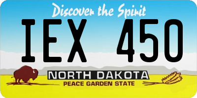 ND license plate IEX450