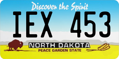 ND license plate IEX453