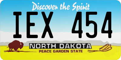ND license plate IEX454