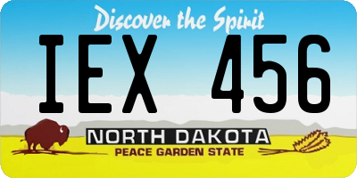 ND license plate IEX456