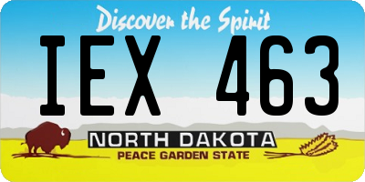 ND license plate IEX463