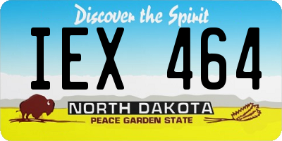 ND license plate IEX464