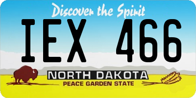ND license plate IEX466