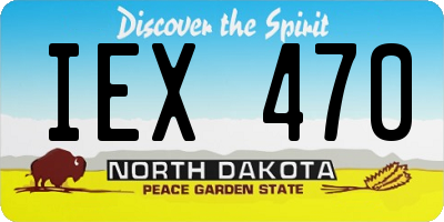 ND license plate IEX470