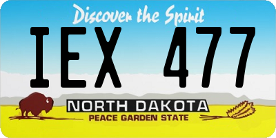 ND license plate IEX477