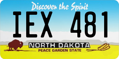 ND license plate IEX481