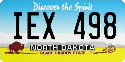 ND license plate IEX498