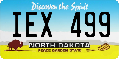 ND license plate IEX499