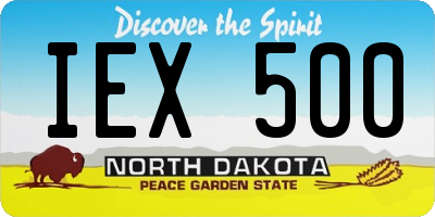 ND license plate IEX500