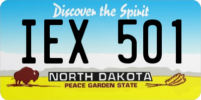 ND license plate IEX501