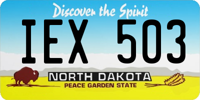 ND license plate IEX503