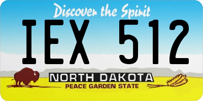ND license plate IEX512