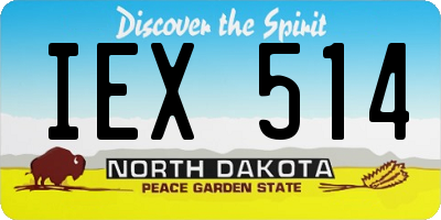 ND license plate IEX514