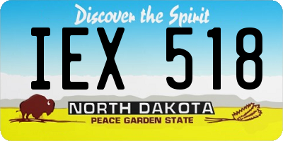 ND license plate IEX518
