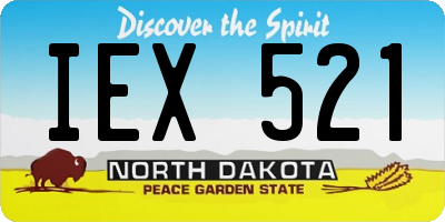 ND license plate IEX521
