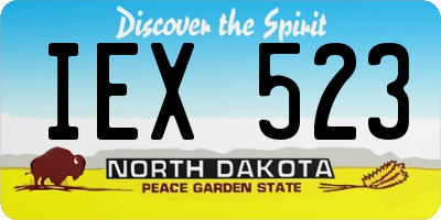 ND license plate IEX523
