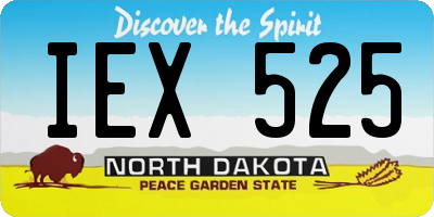 ND license plate IEX525