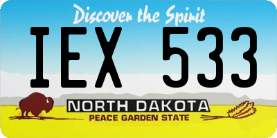 ND license plate IEX533