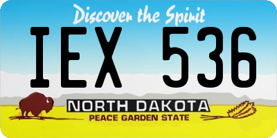 ND license plate IEX536