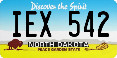 ND license plate IEX542