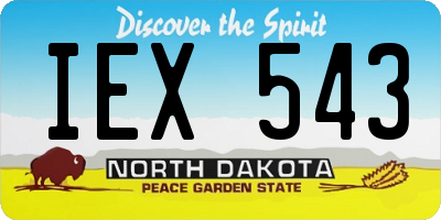 ND license plate IEX543