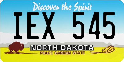 ND license plate IEX545
