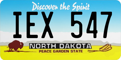 ND license plate IEX547