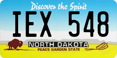 ND license plate IEX548