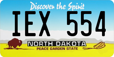 ND license plate IEX554