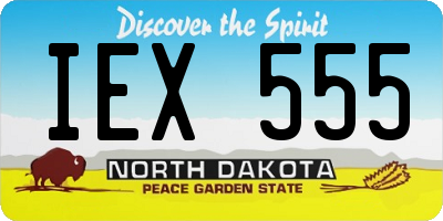 ND license plate IEX555