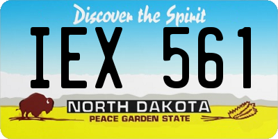 ND license plate IEX561
