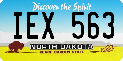 ND license plate IEX563