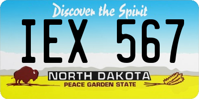 ND license plate IEX567