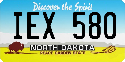 ND license plate IEX580