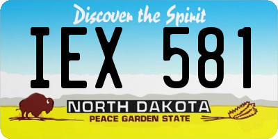 ND license plate IEX581