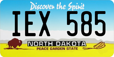 ND license plate IEX585