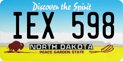 ND license plate IEX598