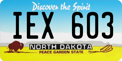 ND license plate IEX603