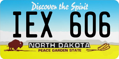 ND license plate IEX606