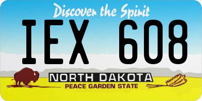 ND license plate IEX608