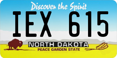 ND license plate IEX615