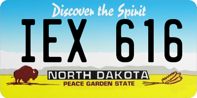 ND license plate IEX616