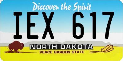 ND license plate IEX617