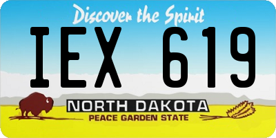 ND license plate IEX619