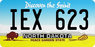 ND license plate IEX623