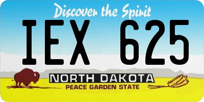 ND license plate IEX625