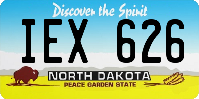 ND license plate IEX626