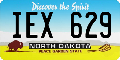 ND license plate IEX629