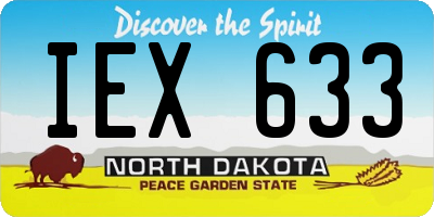 ND license plate IEX633